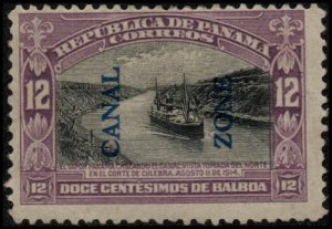 Canal Zone 49 - Unused-NG - 12c SS Panama / Culebra Cut (1917) (cv $17.50)