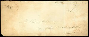 1838, FLEMINGTON NJ Oval, April 23 Docketed, m.s. Double Only 20 FLS to Philly