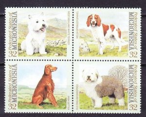1995 Micronesia 414-417VB Dogs 3,00 €