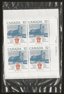 1984 Canada Church #1029, 1029i Matched Sheet Corner Blocks Pack VFNH CV $19.75+-
