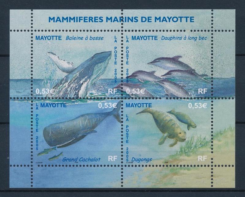 [39096] Mayotte 2005 Marine Life Whales Dolphins Dugong MNH Sheet