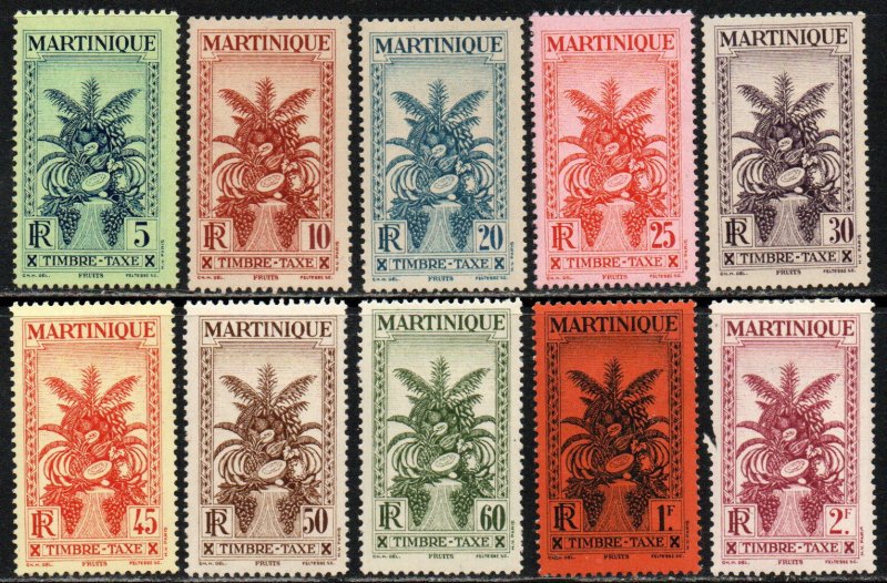 Martinique Sc #J26-J35 Mint Hinged
