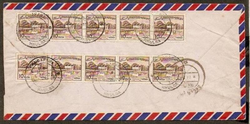 Bangladesh O/p on Pakistan 1972 Registered Cover KHULNA To Dacca  # A01-566