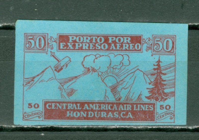 HONDURAS 1927 SCARCE CENTRAL AMERICA AIR LINES SEMI-OFICIAL VIGNETTE NO GUM