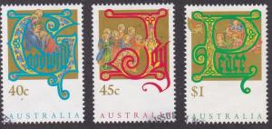 Australia # 1354-1356, Christmas, Used, 1/2 Cat.