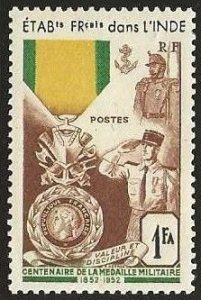 French India, Sc. 233,  mint,  hinged. 1952. (F610)