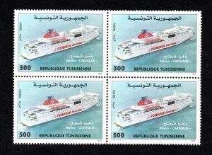 2000- Tunisia- Tunisie- The Car-Ferry Carthage- Block of 4 stamps MNH** 