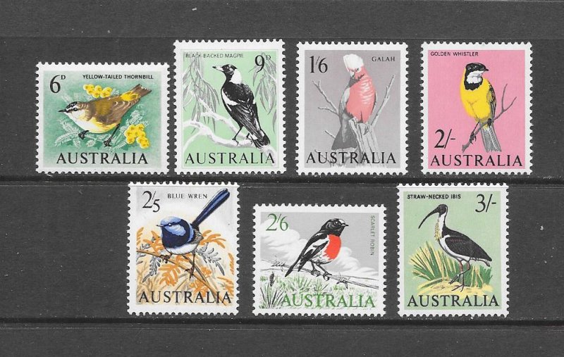 BIRDS - AUSTRALIA #367-73 MNH