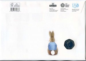 ROYAL MINT 2016 THE TALE OF PETER RABBIT 50p COIN/ FIRST DAY COVER