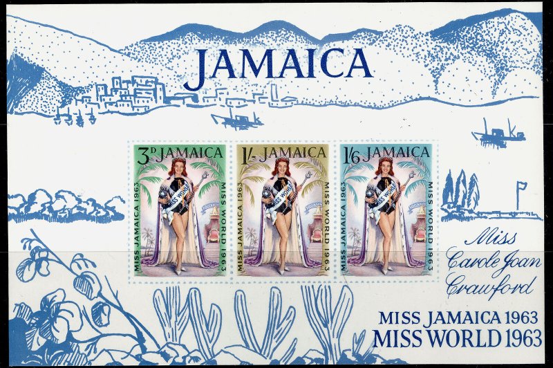 JAMAICA QEII SG MS216a, Miss Jamaica 1963 mini sheet, NH MINT.