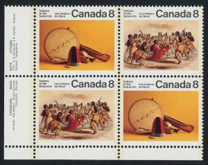 Canada 575aii,7a BL Plate Blocks MNH Subarctic Indians, Art, Dance, Costumes