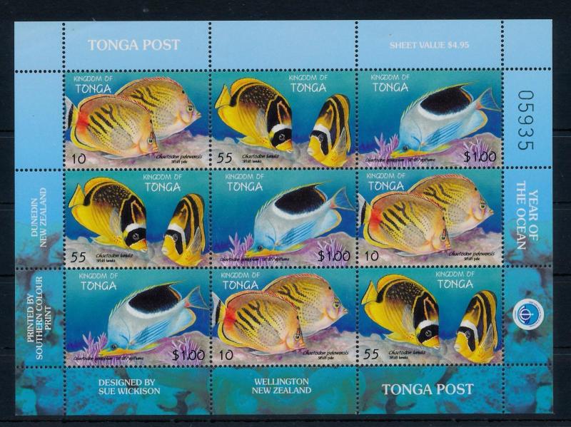 [47949] Tongo 1998 Marine life Fish Unesco MNH Sheet