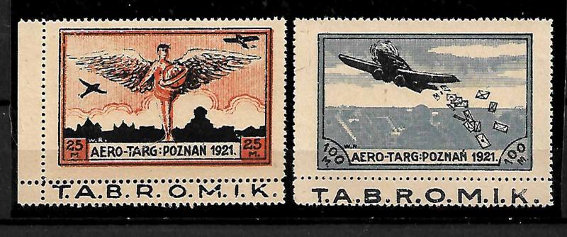 POLAND STAMPS, 1921, AIR POST. MINT NO GUM