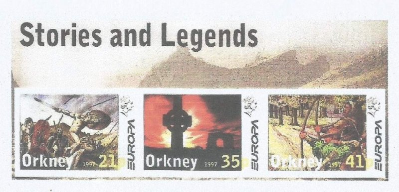 ORKNEY - 1997 - Europa,  Stories & Legends - Imp 3v Sheet - M N H -Private Issue