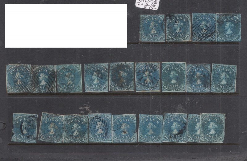 Chile Last London SC 12 Lot of 22 Fine Used VFU (2dfu)