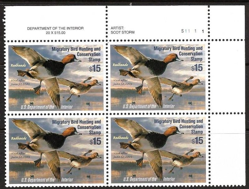 United States RW71 Plate Block OGNH