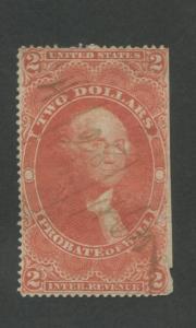 1863 United States Internal Revenue Probate of Will Stamp #R83c Used Fine