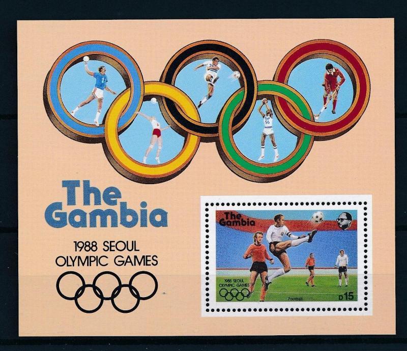 [60891] Gambia 1987 Olympic games Seoul Football Soccer MNH Sheet