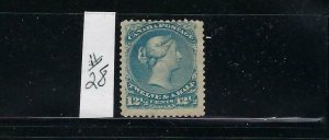 CANADA SCOTT #28 1868-76 LARGE QUEEN  12 1/2 CENTS (GREEN)- MINT NO GUM