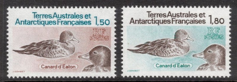 FRENCH ANTARCTIC 1983 Eaton's Ducks; Scott 101-02, Yvert 97-98; MNH