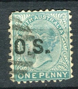 SOUTH AUSTRALIA; 1870s early classic QV OFFICIAL issue used 1d. value