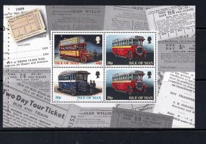 Isle Of Man  1999  - Vintage Manx Buses  - MNH -  Bklt pane # 831a