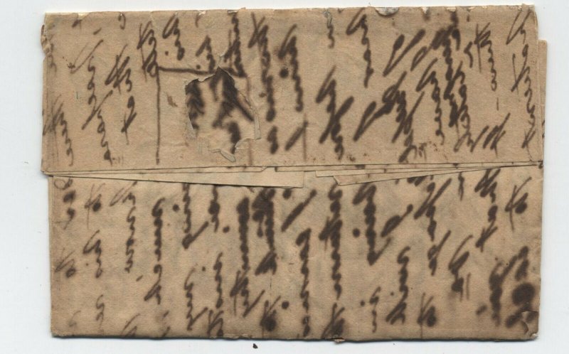 1808 Nasvhille TN straightline handstamp stampless folded letter [JP.221] 