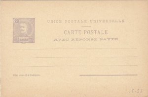 ANGRA / AZORES  STATIONERY D. CARLOS I 20 REIS (2)