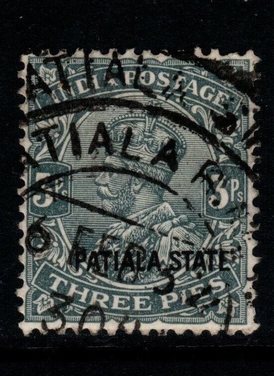 INDIA-PATIALA SG63 1932 3p SLATE USED