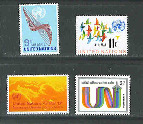 UN New York issue Airmails Sc. # C15-18  f-vf mnh set