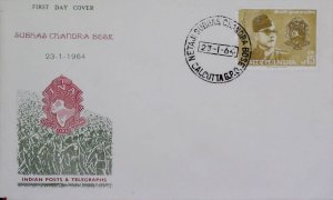 INDIA SUBHAS CHANDRA BOSE CALCUTTA G.P.O. 1964 FDC First Day Cover 17431-