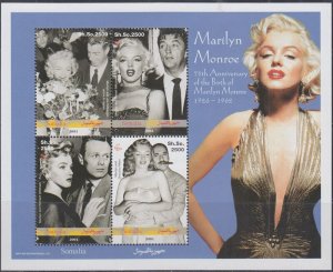 SOMALIA  # SOA002 CPL MNH  SHEET of 4 DIFF MARILYN MONROE