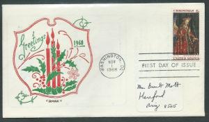 U S Scott 1363 Artopages Tagged FDC  Christmas