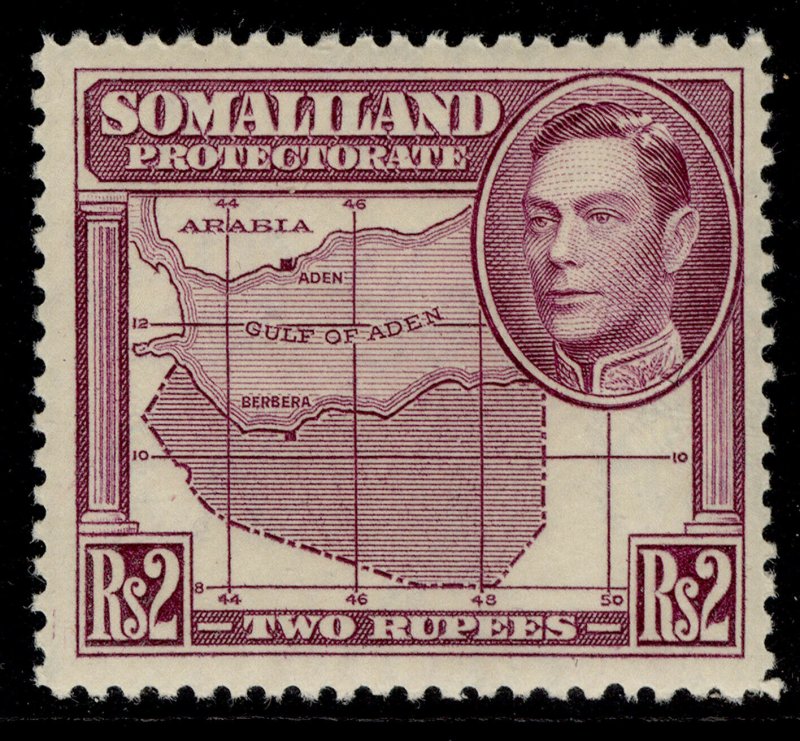 SOMALILAND PROTECTORATE GVI SG102, 2r purple, M MINT. Cat £26.