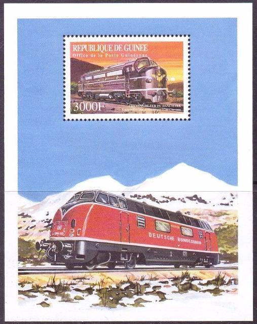 GUINEE GUINEA SHEET MNH LOCOMOTIVES TRAINS