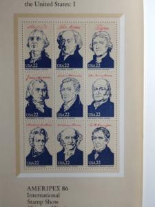 SCOTT # 2216-2219 AMERIPEX ' 86 COMPLETE SET MINT NEVER HINGED