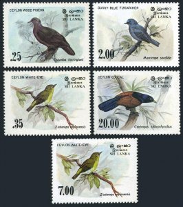Sri Lanka 691-694,877,MNH.Michel 640-643,840.Birds 1983:Pigeon,Flycatcher,Coucal