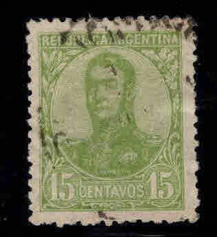 Argentina Scott 154A used 15c apple green stamp