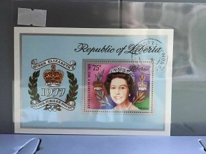 Republic of Liberia Queen Elizabeth cancelled stamp sheet R27074