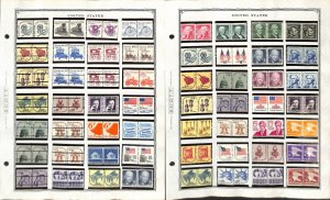 United States Stamp Collection on 10 Scott Pages, Coil Pairs Mint NH