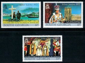 South Georgia 1977 Sc#48/50 SILVER JUBILEE QUEEN ELIZABETH II SHIP Set (3) MNH