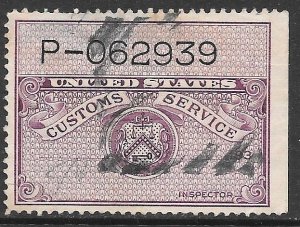 USA Customs Service: Violet, Symbol, used, F-VF