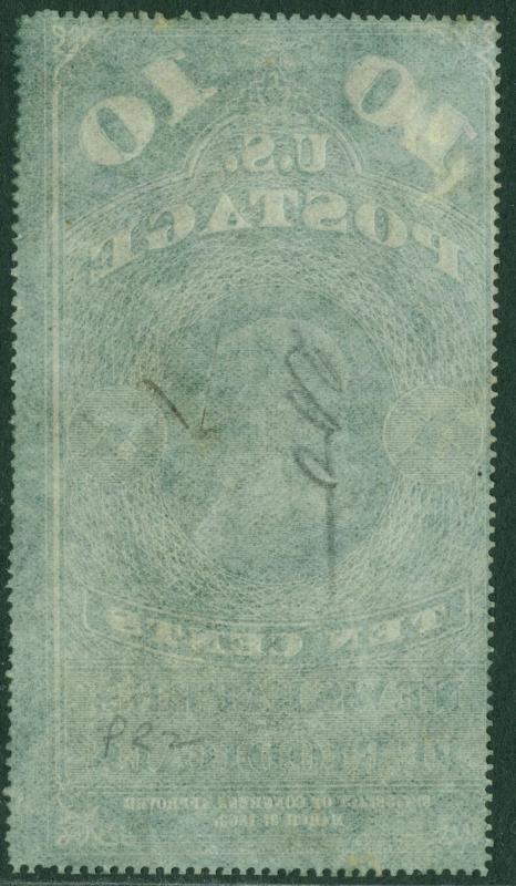 USA : 1865. Scott #PR3b Pelure paper. A Fresh & Sound stamp. Mint NGAI. Cat $450 