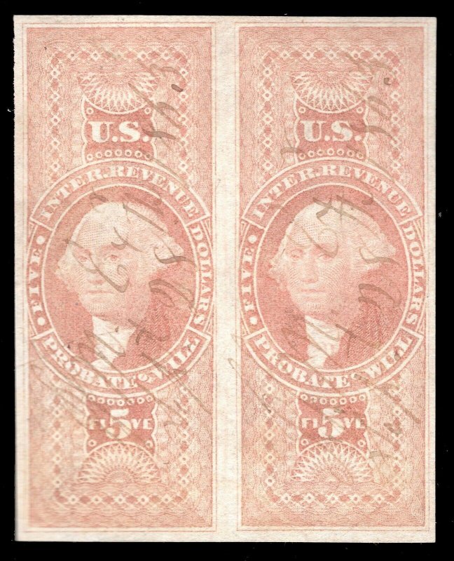 MOMEN: US STAMPS #R92a REVENUE PAIR USED PSE GRADED CERT VF-80 LOT #72043