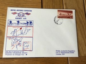 British Jostedals Glacier Expedition Norway 1970 stamps cover Ref 56234