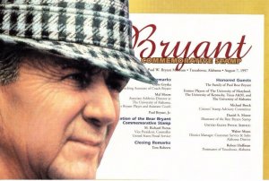 USPS FDC Ceremony Program #3148 Bear Bryant Football Coaches Alabama  1997