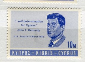 CYPRUS; 1965 early Kennedy Memorial issue MINT MNH unmounted 10M.