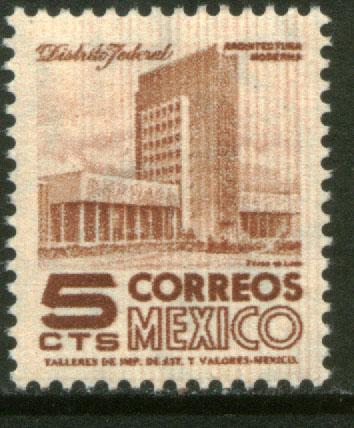 MEXICO 857Var 5cts 1950 Definitive 1st Ptg wmk 279 w/lines