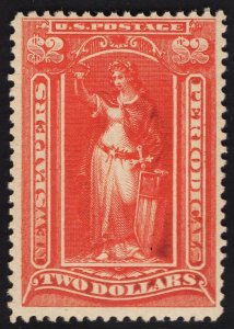 US #PR 120 $2 Scarlet Newspaper and Periodical MINT HINGED SCV $30.00