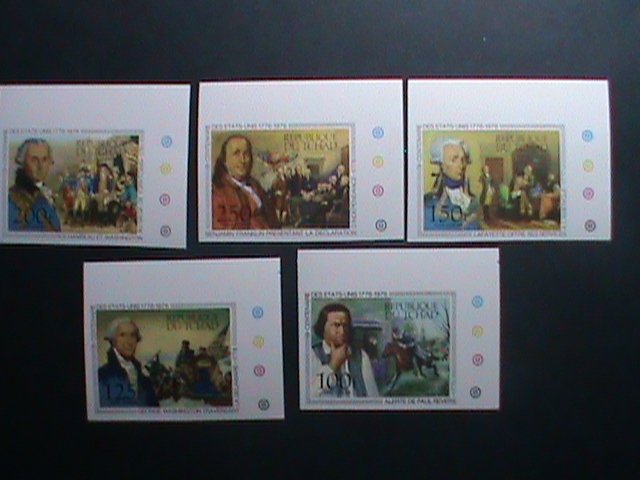 ​CHAD-1976 SC# 181-5-BICENTENARY OF AMERICAN REVOLUTION IMPERF-MNH SET VF RARE